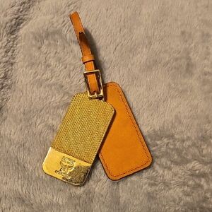 MCM Gold and Tan Luggage Tag